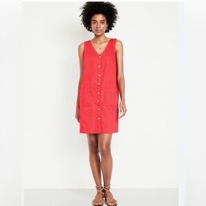 Sleeveless Button-Front Mini Dress
S